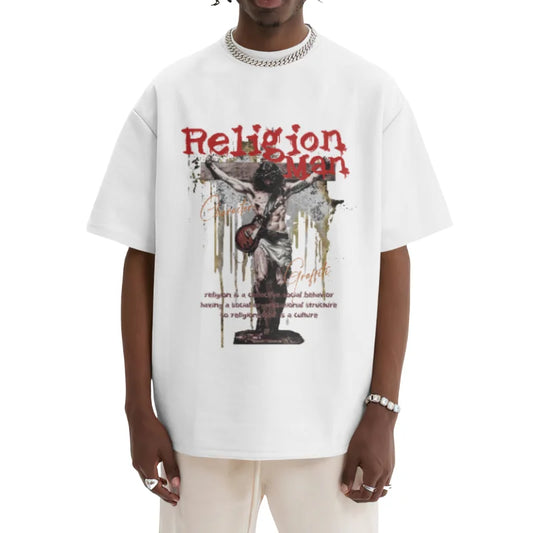 Personalized Graphic Unisex Baggy T-shirt 230 Gsm 100% Cotton Streetwear Dtg Print t Shirt Oversize Blank Crew Neck Tshirt Men