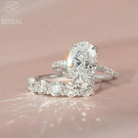 Custom Vvs Lab Grown Diamond Wedding Rings Couple Set Hot Selling White Gold 925 Silver Couple Wedding Rings Set Women Jewelry