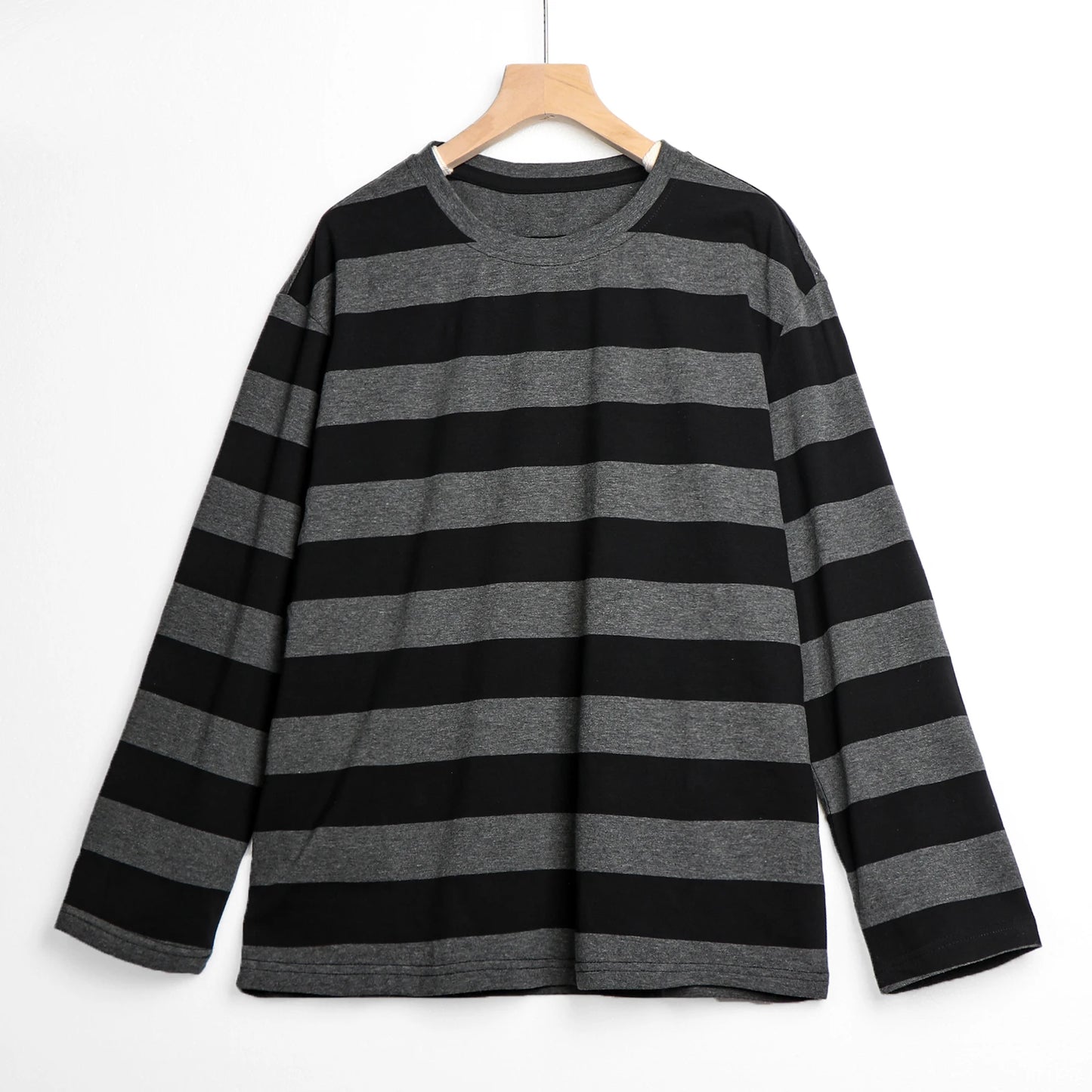 Striped T Shirt Women Casual Loose Long Sleeve Tops Female Streetwear Gothic Dark Shirts Spring Women T-shirt Vintage Blouse